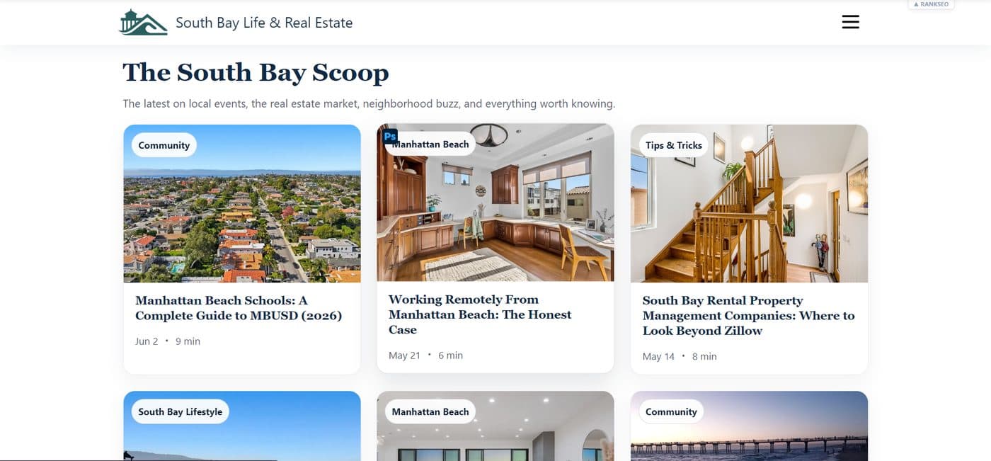 South Bay Life and Real Estate, California
